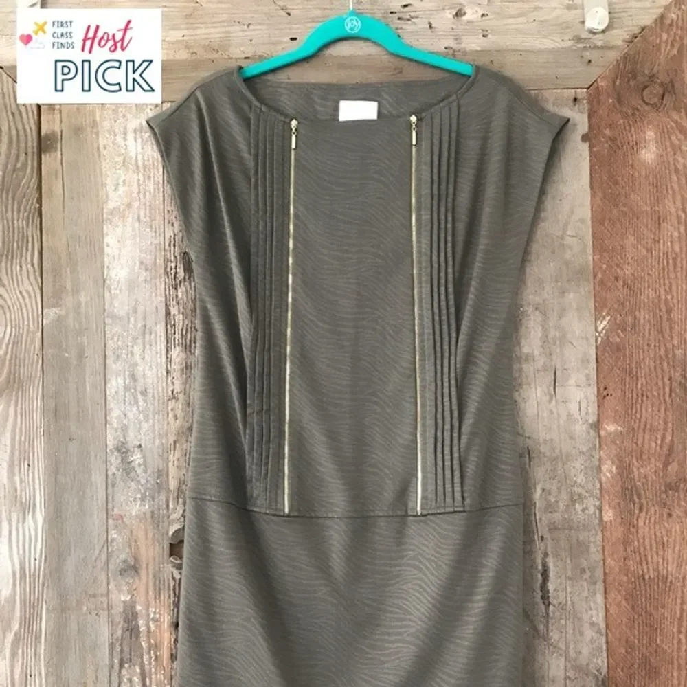 Donna Morgan Zipper Sheath Dress Gray Size 2 - Picture 1 of 6